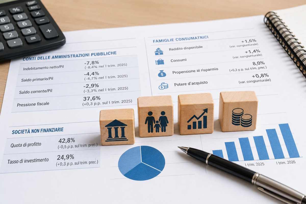 Conti pubblici, migliora il deficit nel primo trimestre 2026. Crescono redditi, risparmio e potere d'acquisto delle famiglie